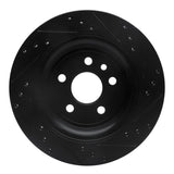 R1 Concepts 07-18 Volvo XC70 Rear Left Drilled & Slotted Black Brake Rotor by R1 Concepts RNC-633-27060L