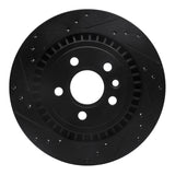 R1 Concepts 07-18 Volvo XC70 Rear Left Drilled & Slotted Black Brake Rotor by R1 Concepts RNC-633-27060L