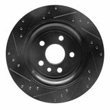 R1 Concepts 07-18 Volvo S60 Rear Right Drilled & Slotted Black Brake Rotor by R1 Concepts RNC-633-27060R