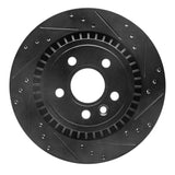R1 Concepts 07-18 Volvo S60 Rear Right Drilled & Slotted Black Brake Rotor by R1 Concepts RNC-633-27060R
