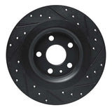 R1 Concepts -25 Volvo XC40 Rear Left Drilled & Slotted Black Brake Rotor by R1 Concepts RNC-633-27061L