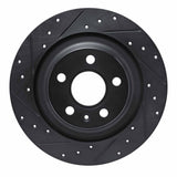 R1 Concepts -25 Volvo XC40 Rear Left Drilled & Slotted Black Brake Rotor by R1 Concepts RNC-633-27061L