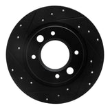 R1 Concepts 71-89 Peugeot 604 Rear Left Drilled & Slotted Black Brake Rotor by R1 Concepts RNC-633-28002L
