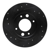 R1 Concepts 71-89 Peugeot 504 Rear Right Drilled & Slotted Black Brake Rotor by R1 Concepts RNC-633-28002R