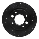 R1 Concepts 71-89 Peugeot 504 Rear Right Drilled & Slotted Black Brake Rotor by R1 Concepts RNC-633-28002R