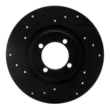 R1 Concepts 67-76 BMW 1600 Front Left Drilled & Slotted Black Brake Rotor by R1 Concepts RNC-633-31000L