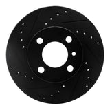 R1 Concepts 76-77 BMW 320I (USA/Canada) Front Left Drilled & Slotted Black Brake Rotor by R1 Concepts RNC-633-31005L