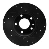 R1 Concepts 76-76 BMW 530I Front Left Drilled & Slotted Black Brake Rotor by R1 Concepts RNC-633-31013L