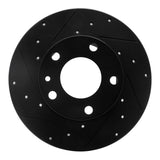 R1 Concepts 76-76 BMW 530I Front Left Drilled & Slotted Black Brake Rotor by R1 Concepts RNC-633-31013L