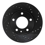 R1 Concepts 82-88 BMW 528E Front Right Drilled & Slotted Black Brake Rotor by R1 Concepts RNC-633-31014R