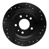 R1 Concepts 82-89 BMW 633CSI Rear Left Drilled & Slotted Black Brake Rotor by R1 Concepts RNC-633-31015L