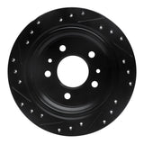 R1 Concepts 82-89 BMW 524TD Rear Right Drilled & Slotted Black Brake Rotor by R1 Concepts RNC-633-31015R