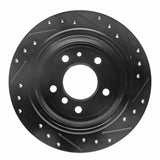 R1 Concepts 81-86 BMW 735I Rear Left Drilled & Slotted Black Brake Rotor by R1 Concepts RNC-633-31016L