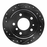 R1 Concepts 81-86 BMW 735I Rear Left Drilled & Slotted Black Brake Rotor by R1 Concepts RNC-633-31016L