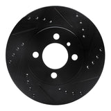 R1 Concepts 84-91 BMW 325ES Front Right Drilled & Slotted Black Brake Rotor by R1 Concepts RNC-633-31017R