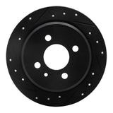 R1 Concepts 84-91 BMW 325IS Rear Left Drilled & Slotted Black Brake Rotor by R1 Concepts RNC-633-31018L