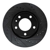 R1 Concepts 87-88 BMW M6 Front Right Drilled & Slotted Black Brake Rotor by R1 Concepts RNC-633-31019R