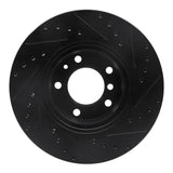 R1 Concepts 87-95 BMW 540I Front Left Drilled & Slotted Black Brake Rotor by R1 Concepts RNC-633-31020L
