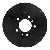 R1 Concepts 87-95 BMW 735IL Front Right Drilled & Slotted Black Brake Rotor by R1 Concepts RNC-633-31020R
