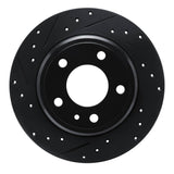 R1 Concepts 87-92 BMW 735IL Rear Left Drilled & Slotted Black Brake Rotor by R1 Concepts RNC-633-31021L