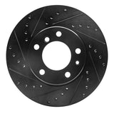 R1 Concepts 89-95 BMW 530I Front Left Drilled & Slotted Black Brake Rotor