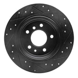R1 Concepts 89-95 BMW 530I Rear Left Drilled & Slotted Black Brake Rotor by R1 Concepts RNC-633-31024L