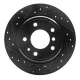 R1 Concepts 89-95 BMW 530I Rear Left Drilled & Slotted Black Brake Rotor by R1 Concepts RNC-633-31024L