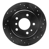 R1 Concepts 89-95 BMW 525I (USA/Canada) Rear Right Drilled & Slotted Black Brake Rotor by R1 Concepts RNC-633-31024R