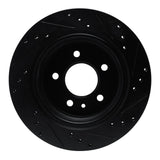 R1 Concepts 88-94 BMW 750IL Rear Left Drilled & Slotted Black Brake Rotor by R1 Concepts RNC-633-31025L