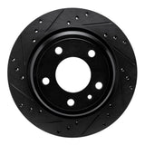 R1 Concepts 88-94 BMW 750IL Rear Left Drilled & Slotted Black Brake Rotor by R1 Concepts RNC-633-31025L