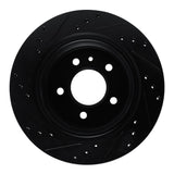 R1 Concepts 88-94 BMW 750IL Rear Right Drilled & Slotted Black Brake Rotor by R1 Concepts RNC-633-31025R