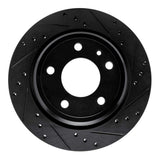 R1 Concepts 88-94 BMW 750IL Rear Right Drilled & Slotted Black Brake Rotor by R1 Concepts RNC-633-31025R