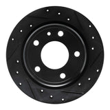 R1 Concepts 88-91 BMW M3 Rear Right Drilled & Slotted Black Brake Rotor by R1 Concepts RNC-633-31026R