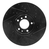 R1 Concepts 91-01 BMW 740I Front Left Drilled & Slotted Black Brake Rotor by R1 Concepts RNC-633-31029L