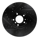 R1 Concepts 91-01 BMW 850CI Front Right Drilled & Slotted Black Brake Rotor by R1 Concepts RNC-633-31029R