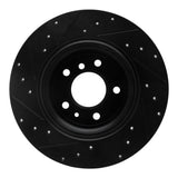 R1 Concepts 91-01 BMW 850CI Rear Right Drilled & Slotted Black Brake Rotor by R1 Concepts RNC-633-31030R