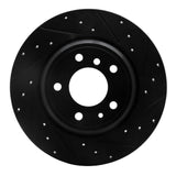 R1 Concepts 91-01 BMW 850CI Rear Right Drilled & Slotted Black Brake Rotor by R1 Concepts RNC-633-31030R