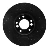 R1 Concepts 91-93 BMW M5 Front Left Drilled & Slotted Black Brake Rotor by R1 Concepts RNC-633-31031L