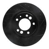 R1 Concepts 91-93 BMW M5 Front Right Drilled & Slotted Black Brake Rotor