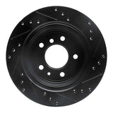 R1 Concepts 91-95 BMW 540I Rear Left Drilled & Slotted Black Brake Rotor by R1 Concepts RNC-633-31032L