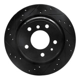 R1 Concepts 91-95 BMW 540I Rear Left Drilled & Slotted Black Brake Rotor by R1 Concepts RNC-633-31032L