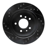 R1 Concepts 91-95 BMW M5 Rear Right Drilled & Slotted Black Brake Rotor by R1 Concepts RNC-633-31032R