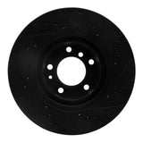 R1 Concepts 93-97 BMW 850CI Front Left Drilled & Slotted Black Brake Rotor by R1 Concepts RNC-633-31033L
