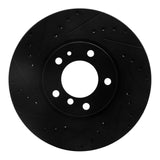 R1 Concepts 93-97 BMW 850CI Front Left Drilled & Slotted Black Brake Rotor by R1 Concepts RNC-633-31033L
