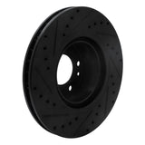 R1 Concepts 93-97 BMW 850CI Front Right Drilled & Slotted Black Brake Rotor