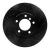 R1 Concepts 95-02 BMW M3 Left Front Drilled & Slotted Black Brake Rotor