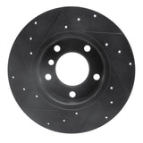R1 Concepts 95-98 BMW 318TI Front Right Drilled & Slotted Black Brake Rotor