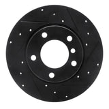 R1 Concepts 95-98 BMW 318TI Front Right Drilled & Slotted Black Brake Rotor