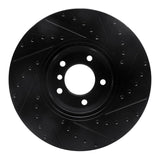 R1 Concepts 95-01 BMW 750IL Front Left Drilled & Slotted Black Brake Rotor by R1 Concepts RNC-633-31040L