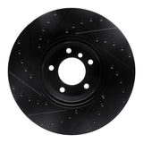 R1 Concepts 95-01 BMW 750IL Front Right Drilled & Slotted Black Brake Rotor by R1 Concepts RNC-633-31040R